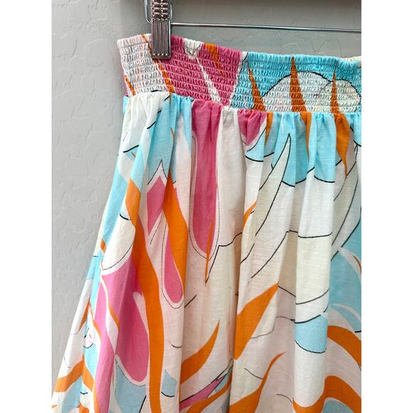 ANTHROPOLOGIE | Maeve Abstract Midi Skirt Smocked Waist Cotton | Small - Picture 2 of 7